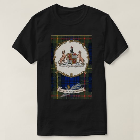 Clan Farquharson  Tartan Crest Badge T-shirt (Design voorkant)