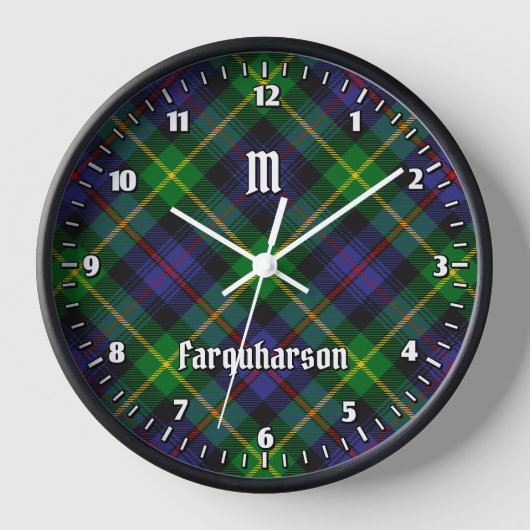 Clan Farquharson Tartan grote klok (Voorkant)