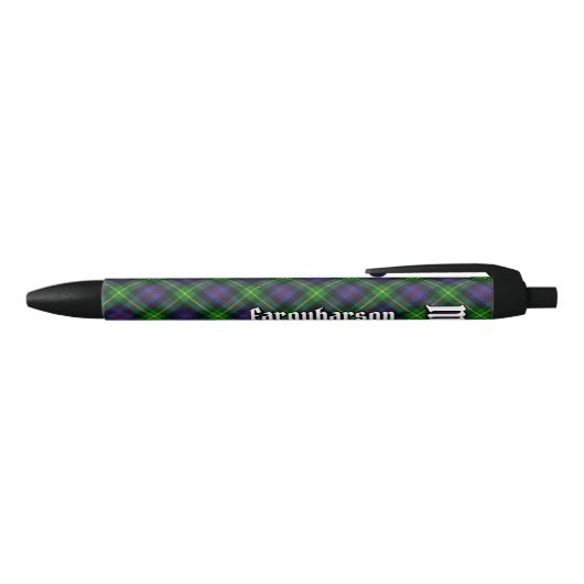 Clan Farquharson Tartan Inktpen Zwarte Inkt Pen (Bovenkant)