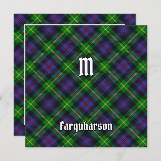 Clan Farquharson Tartan Kaart (Voorkant / Achterkant)