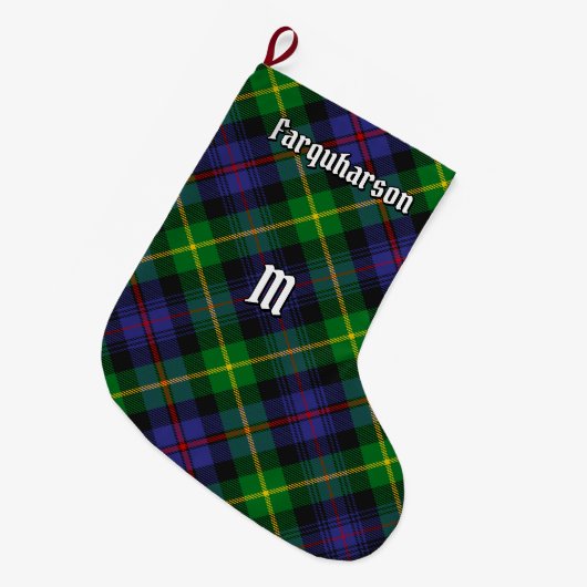 Clan Farquharson Tartan Kerstkous Grote Kerstsok (Voorkant (Hangend))