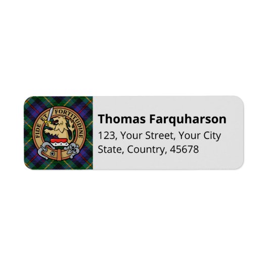 Clan Farquharson Tartan Label (Voorkant)