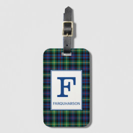 Clan Farquharson Tartan Monogrammed Bagagelabel