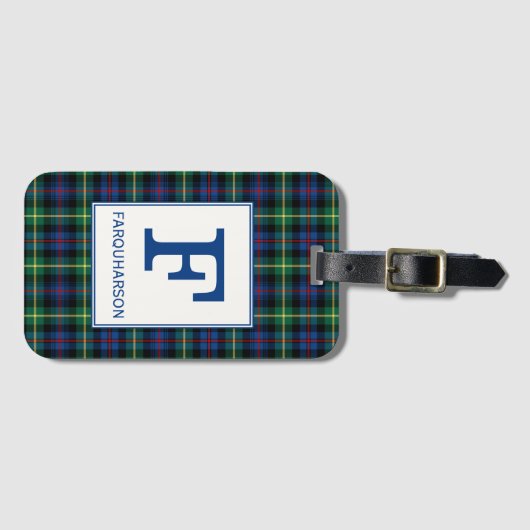 Clan Farquharson Tartan Monogrammed Bagagelabel (Voorkant (horizontaal))
