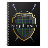 Clan Farquharson Tartan Shield & Swords Notitieboek (Voorkant)