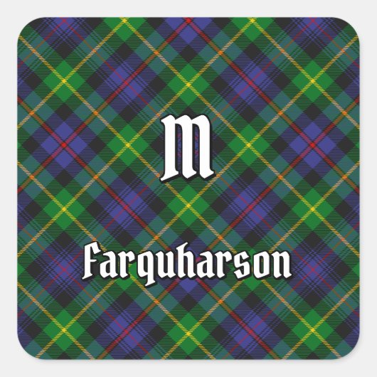 Clan Farquharson Tartan Square Sticker (Voorkant)