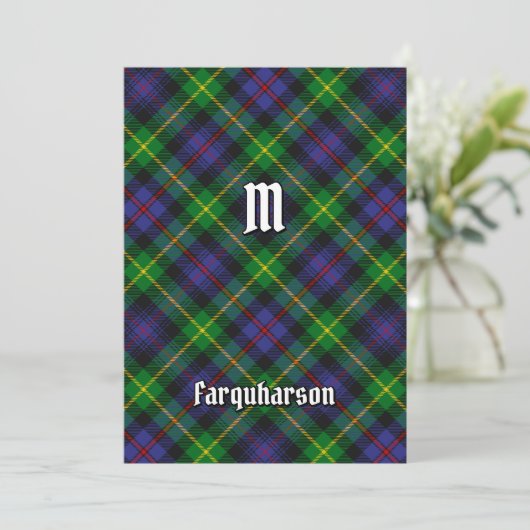 Clan Farquharson Tartan Uitnodiging (Staand voorkant)