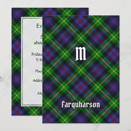 Clan Farquharson Tartan Uitnodiging (Voorkant / Achterkant)