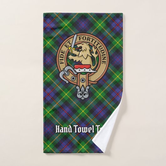Clan Farquharson Wapen over Tartan Bad Handdoek (Handdoek)