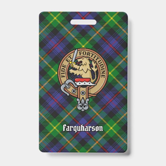 Clan Farquharson Wapen over Tartan Badge (Voorzijde)
