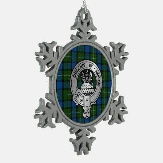 Clan Ferguson Crest & Atholl Tartan Tin Sneeuwvlok Ornament (Links)