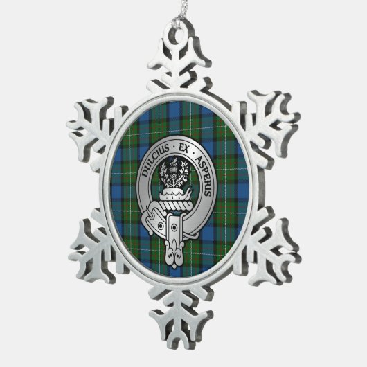 Clan Ferguson Crest & Atholl Tartan Tin Sneeuwvlok Ornament (Rechts)
