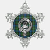 Clan Ferguson Crest & Atholl Tartan Tin Sneeuwvlok Ornament (Voorkant)