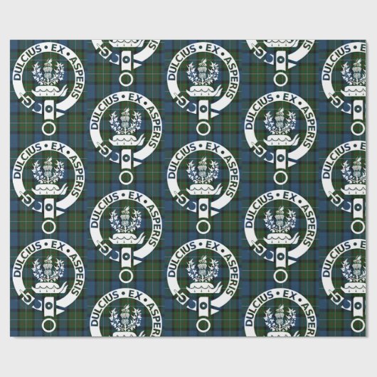 Clan Ferguson Crest Badge & Tartan Cadeaupapier (Vlak)