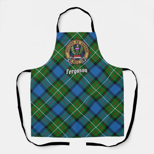 Clan Ferguson Crest over Tartan Apron Schort (Voorkant)