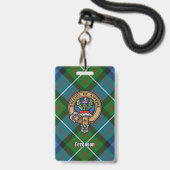 Clan Ferguson Crest over Tartan Badge (Voorkant met koord)