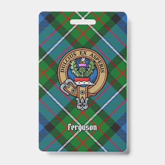 Clan Ferguson Crest over Tartan Badge (Voorkant)
