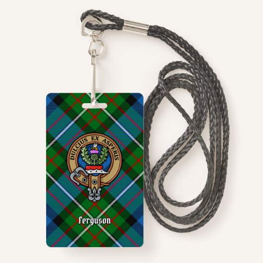 Clan Ferguson Crest over Tartan Badge (Voorkant met draagriem)