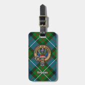 Clan Ferguson Crest over Tartan Bagagelabel (Voorkant verticaal)