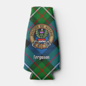 Clan Ferguson Crest over Tartan Bottelkoeler Flesjeskoeler (Voorkant)