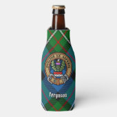 Clan Ferguson Crest over Tartan Bottelkoeler Flesjeskoeler (Fles Voorkant)