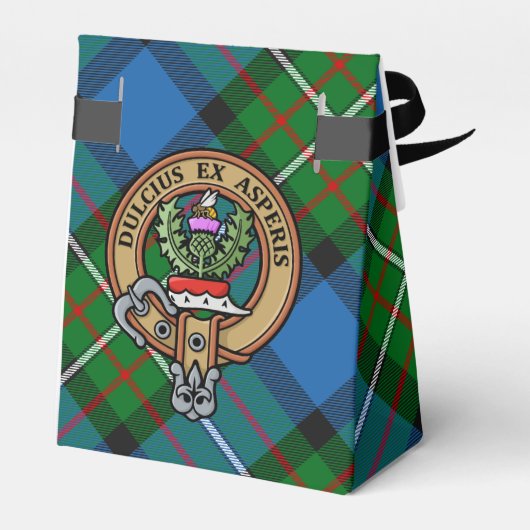 Clan Ferguson Crest over Tartan Favor Box Bedankdoosjes (Achterkant)