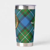 Clan Ferguson Crest over Tartan Geïsoleerde Drinkbeker (Links)