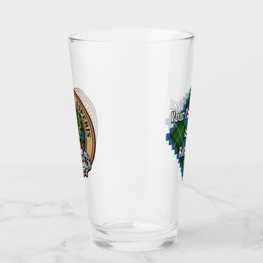 Clan Ferguson Crest over Tartan Glas (Links)