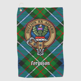 Clan Ferguson Crest over Tartan Golfhanddoek