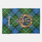 Clan Ferguson Crest over Tartan Kitchen Towel Theedoek (Horizontaal)