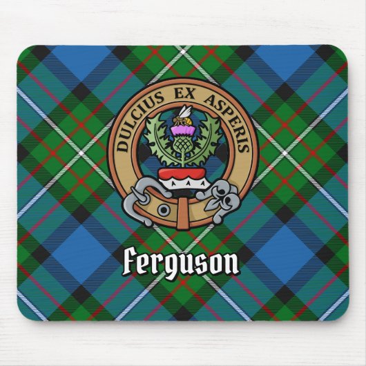 Clan Ferguson Crest over Tartan Muismat (Voorkant)