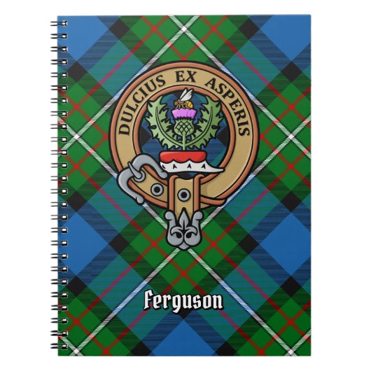 Clan Ferguson Crest over Tartan Notitieboek (Voorkant)