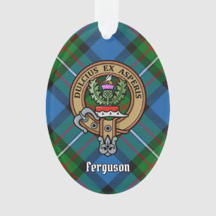 Clan Ferguson Crest over Tartan Ornament