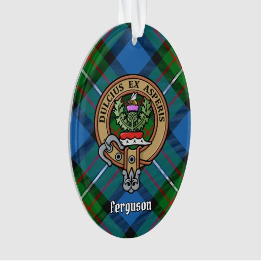 Clan Ferguson Crest over Tartan Ornament (voorkant)