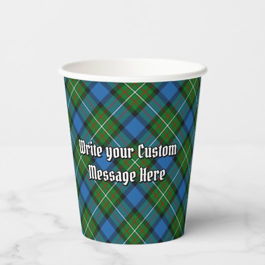 Clan Ferguson Crest over Tartan Paper Cups Papieren Bekers (Achterkant)