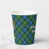 Clan Ferguson Crest over Tartan Paper Cups Papieren Bekers (Links)