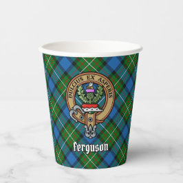 Clan Ferguson Crest over Tartan Paper Cups Papieren Bekers