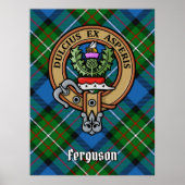 Clan Ferguson Crest over Tartan Poster (Voorkant)