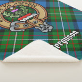 Clan Ferguson Crest over Tartan Sherpa Deken (3/4)
