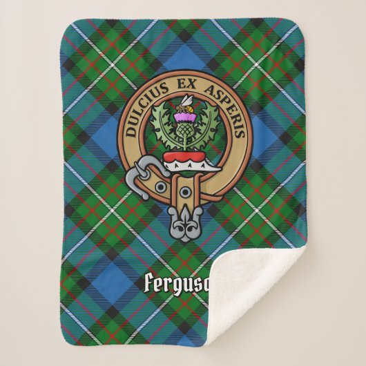Clan Ferguson Crest over Tartan Sherpa Deken (Voorkant)