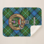Clan Ferguson Crest over Tartan Sherpa Deken (Voorkant (horizontaal))