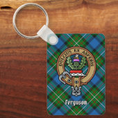 Clan Ferguson Crest over Tartan Sleutelhanger (Voorkant)