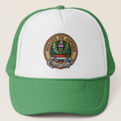 Clan Ferguson Crest over Tartan Trucker Hat Trucker Pet (Voorkant)