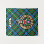 Clan Ferguson Crest over Tartan Wandkleed (Voorkant (horizontaal))