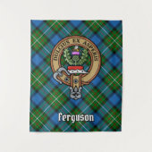 Clan Ferguson Crest over Tartan Wandkleed (Voorkant)