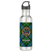 Clan Ferguson Crest over Tartan Waterfles (Voorkant)