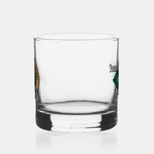 Clan Ferguson Crest over Tartan Whisky Glas (Links)