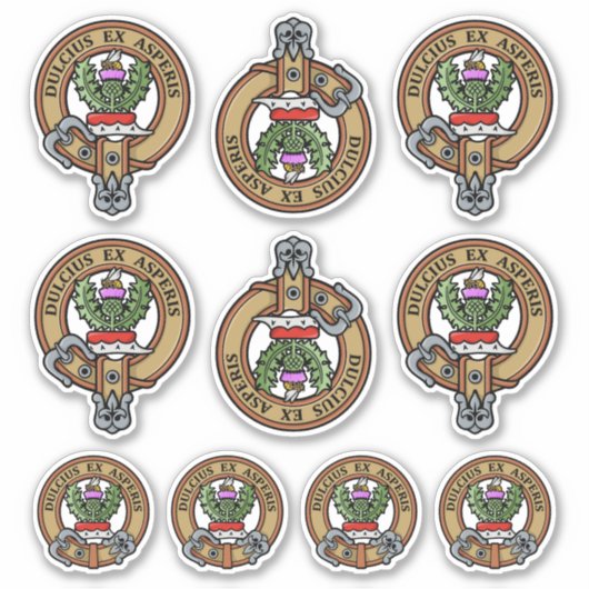 Clan Ferguson Crest Sticker Set (Voorkant)