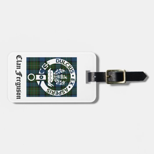 Clan Ferguson Crest Tartan Bagagelabel (Voorkant horizontaal)