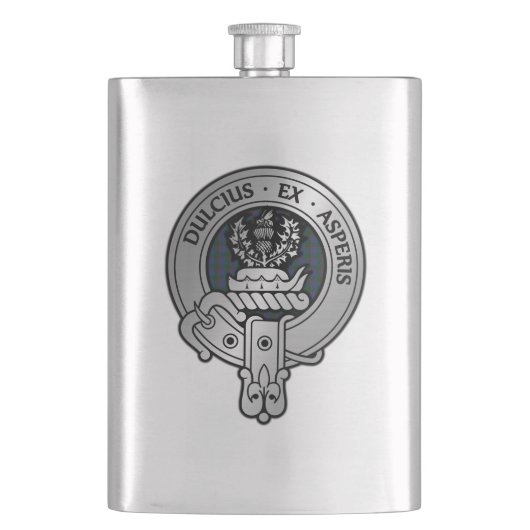 Clan Ferguson Crest & Tartan Flask Flacon (Voorkant)